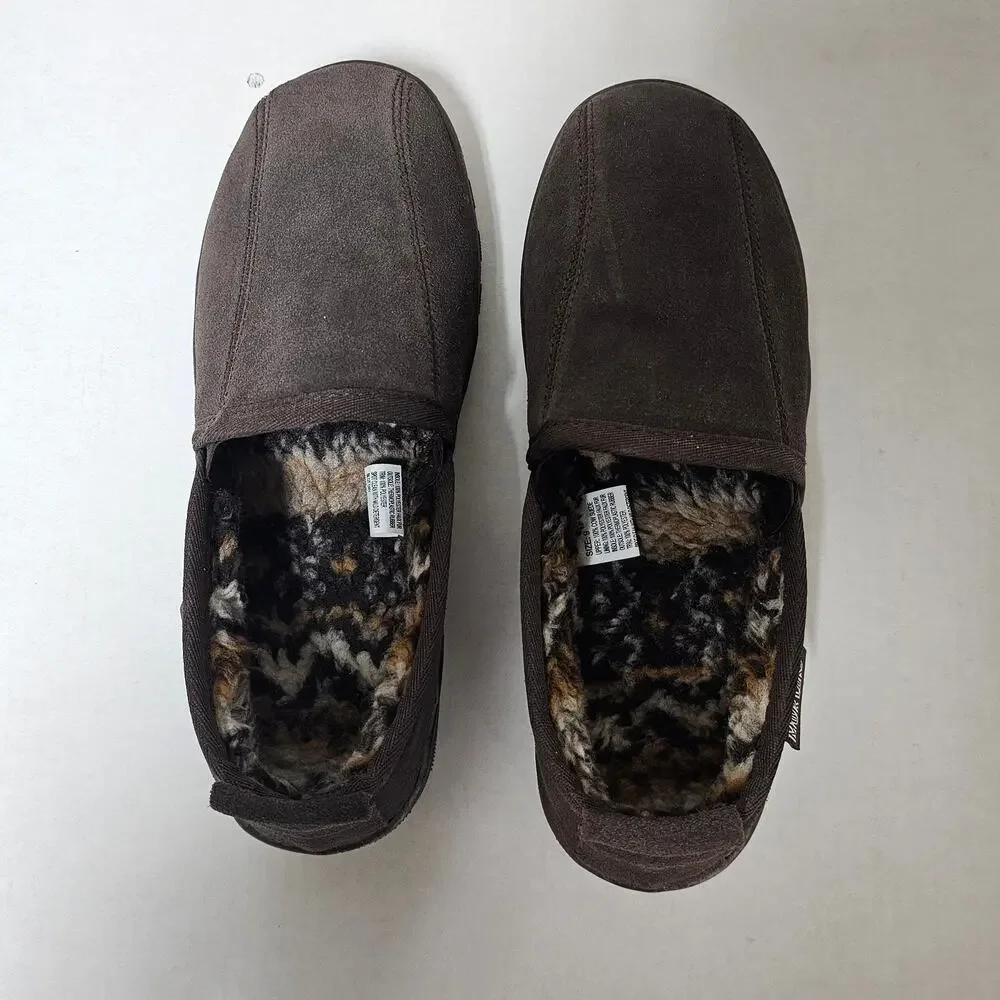 NWOT Mens Mukluks Slippers Cow Suede Outer Faux Fur Lining size 9